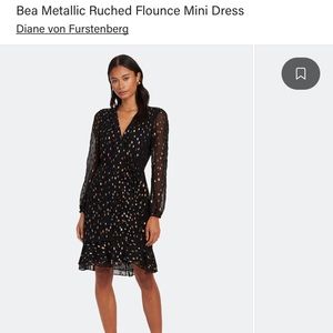 Bea Metallic Ruched Flounce Mini Dress